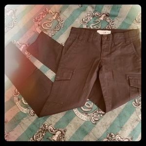 Black Roxy ankle zipper cargo pants